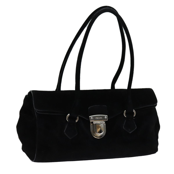 PRADA Shoulder Bag Suede Black Auth bs13416 - Picture 1 of 16